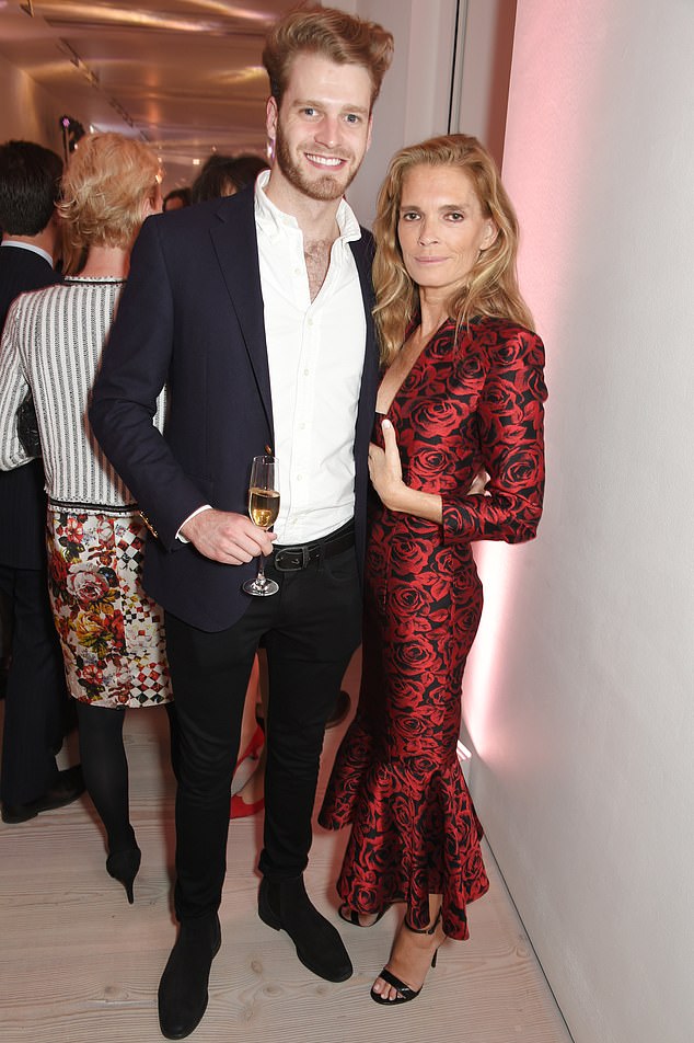 Louis Spencer and his mother, Victoria Aitken, at Tatler's English Roses 2017 at the Saatchi Gallery in London
