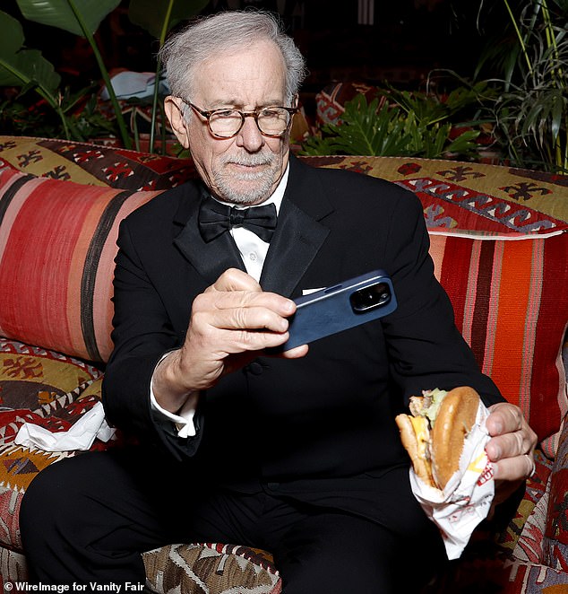 Director Steven Spielberg was clearly so impressed with his late night snack that he himself was seen snapping a picture of the In-n-out burger