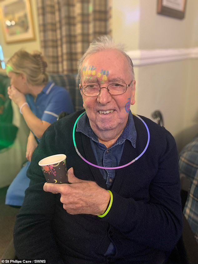 The care home went all out and even put neon paint on some of the party guests