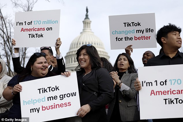 TikTok advocates rallied outside the Capitol ahead of Wednesday's vote to push back against the bill