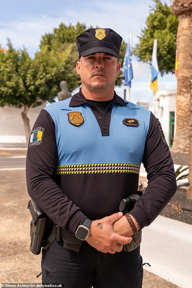 Yaiza municipal police chief Vladimir Guadalupe (pictured) told MailOnline that the Swedish mother is in critical condition.