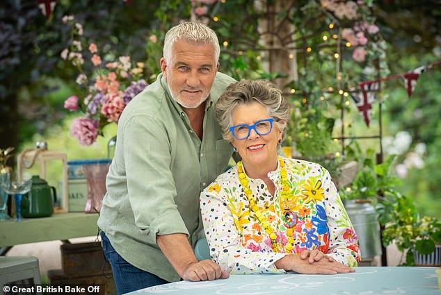 A spokesman for Bake Off creator Love Productions said: 'Prue will be stepping down from The Great Celebrity Bake Off for Stand Up To Cancer' (pictured with Paul Hollywood)