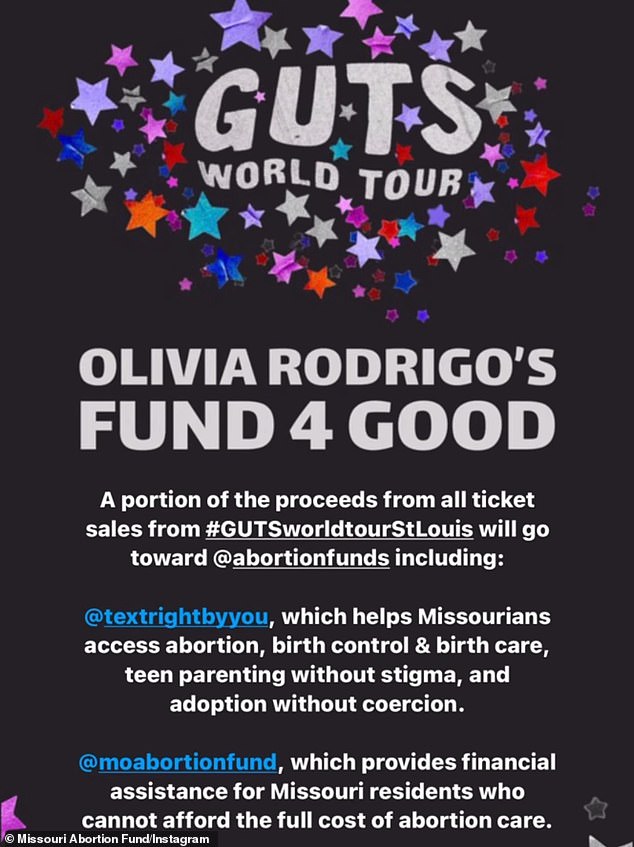 Olivia is donating a portion of all her Guts World Tour ticket sales to Fund 4 Good - her new global initiative for women, girls and people seeking reproductive health, in partnership with local chapters of the National Network of Abortion Funds
