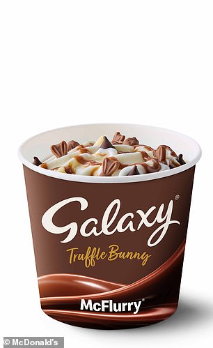 Replacing the KitKat Ruby Chocolate McFlurry Valentine's Day menu will be the Galaxy Truffle Bunny McFlurry, which will cost £2.19