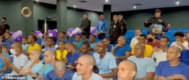 Prison inmates sat nearby as Venezuelan officials announced their cases were being released to determine who would be released
