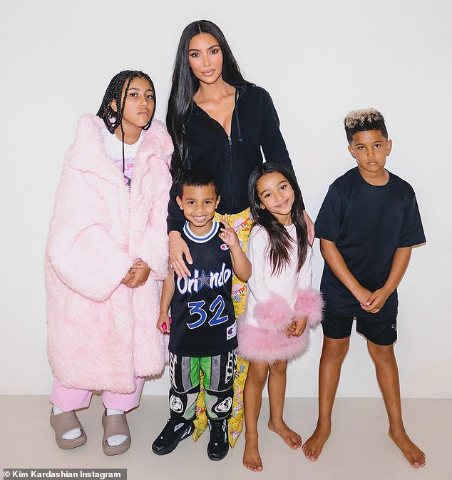 Kim (pictured with her kids North, 10, Saint, eight, Chicago, six, and Psalm, four) has made it clear that she will always 'put her children first'