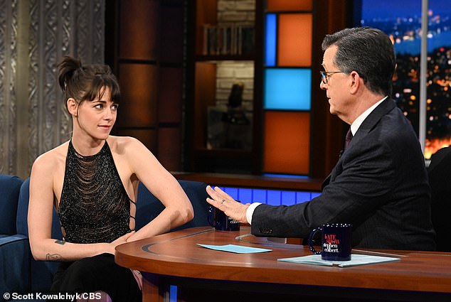 Stewart gushed to host Stephen Colbert: 'I just grew up loving (Thora) so much!  We cast and scout.  (The film) just has its own body and its own kind of will and blood, and the film has kind of taken over my life'