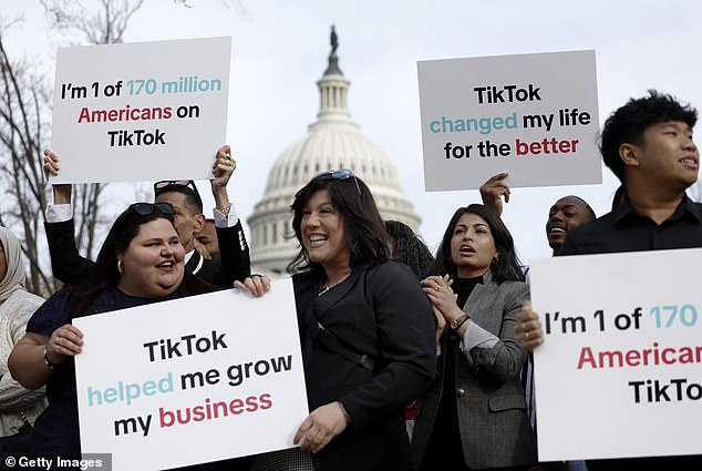 TikTok advocates rallied outside the Capitol ahead of Wednesday's vote to push back against the bill