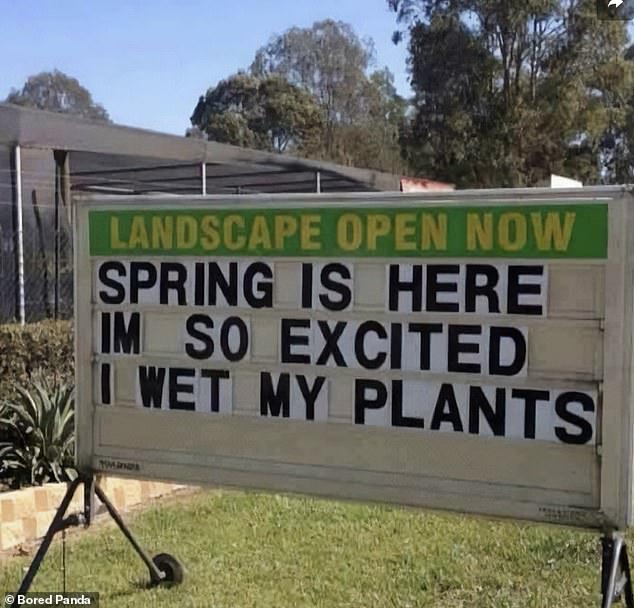Garden humor! One landscaping company definitely made people take a second look at this ad.