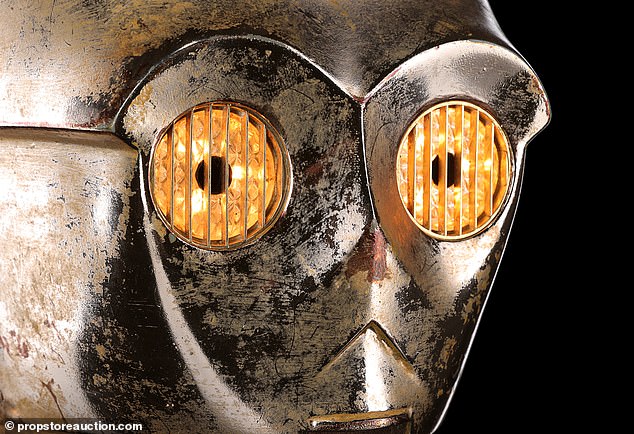 The head of the excessive caution protocol droid lights up, according to Propstore