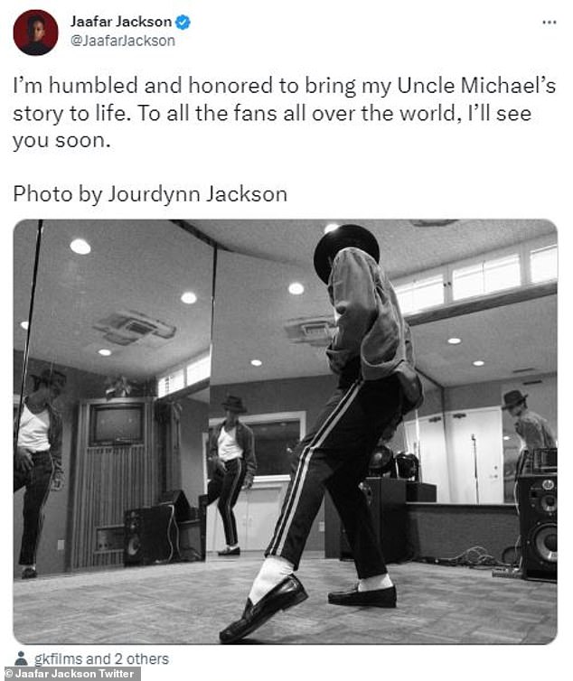 Jackson's nephew Jaafar Jackson is set to star as the Thriller hitmaker