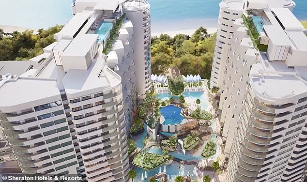 Developers believe the proposed resort (pictured) will put Hervey Bay 'firmly on the map as a world-class tourist destination'