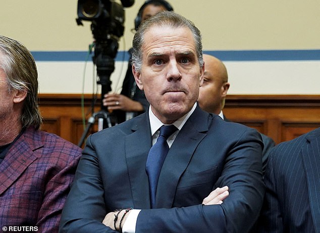 Hunter Biden, son of US President Joe Biden, is seen making a surprise appearance at a House Oversight Committee meeting to vote on whether to hold Biden in contempt of Congress for failing to respond to a request to testify before the House last month. on Capitol Hill in Washington on January 10, 2024