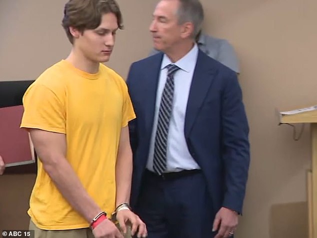Talan Renner will be seen on Wednesday before pleading not guilty. He is being held in a youth prison