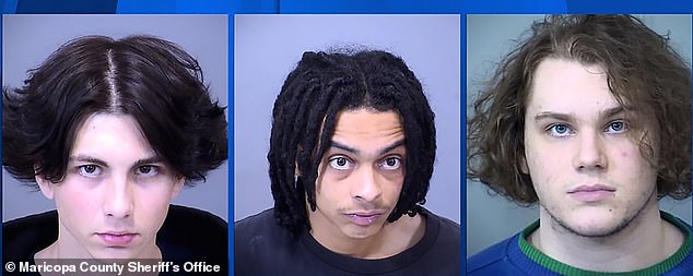 Taylor Sherman (left) Dominic Turner (center), William Owen Hines top (right) have been charged with murder and kidnapping