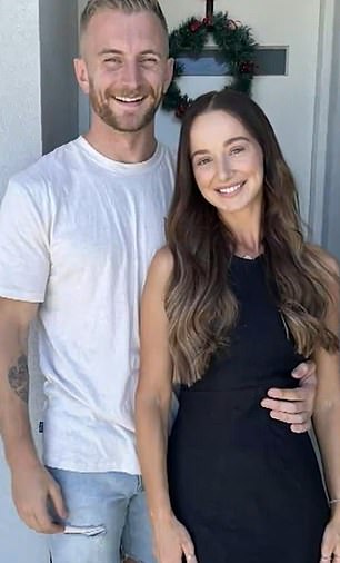 Sir. Trimmer and his fiancee (pictured) had gathered with friends and family to announce their engagement and her pregnancy