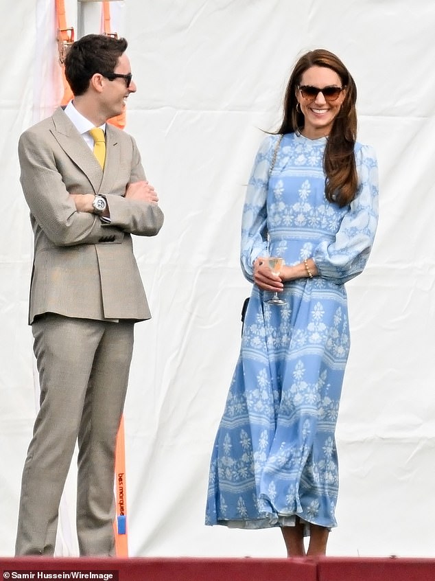 Kate and communications secretary Lee Thompson at a polo event in Surrey last year