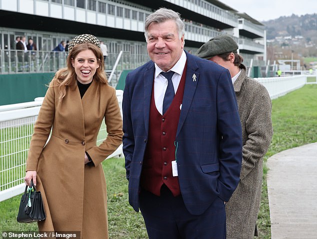 Sam Allardyce accidentally photographed Princess Beatrice (left) while posing for a photo