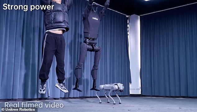 Unitree says the robot's joints provide enough torque to allow it to run quickly and jump as high as a human.