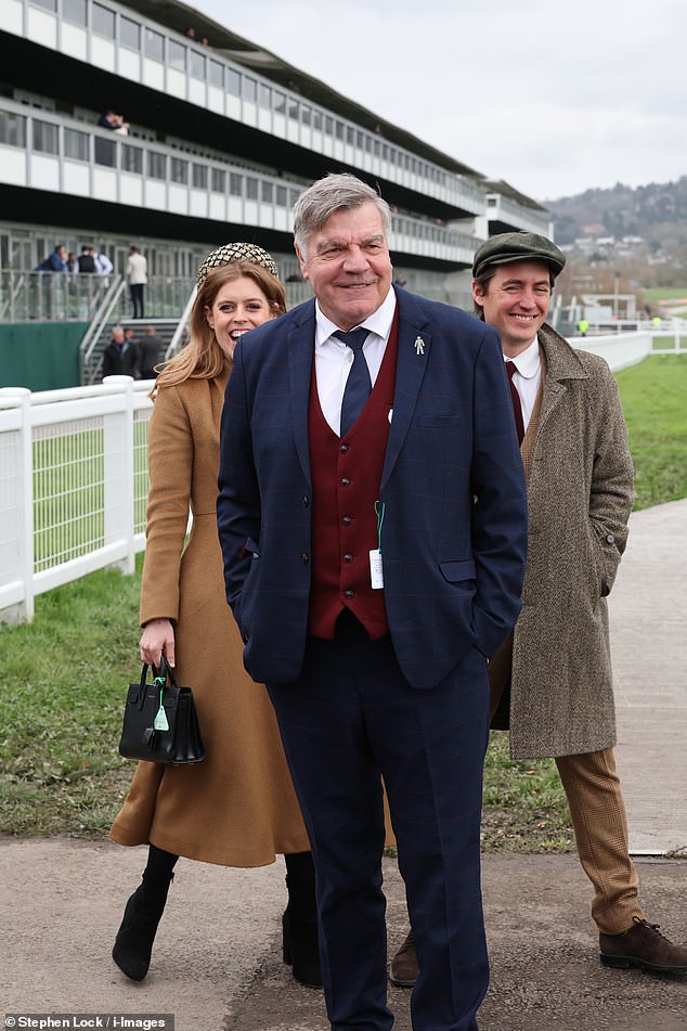 Beatrice put it all behind her and giggled away during a photo call - at one point she was pictured with football manager Sam Allardyce, who accidentally walked in front of her while her photo was being taken