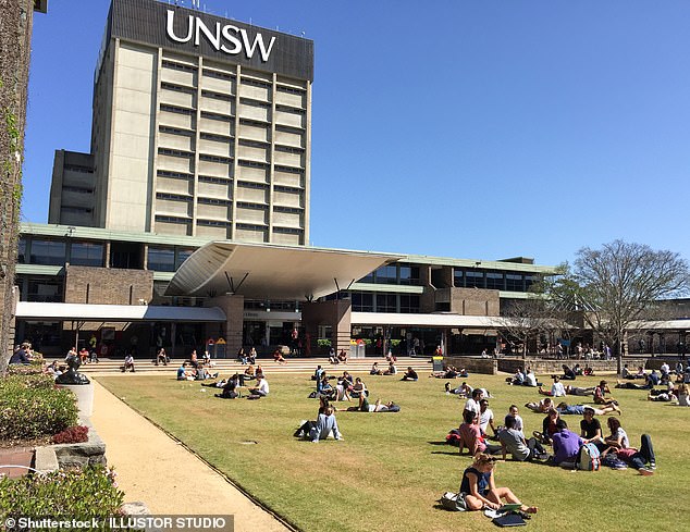 The Universities Accord Interim Report released in 2023 showed the number of Australians enrolled in an undergraduate degree had fallen 12 per cent in less than a decade (pictured, students relaxing on the grass at the University of New South Wales)