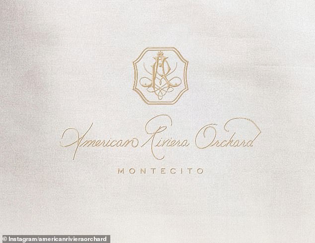 The lavish video comes alongside a series of nine cryptic Instagram posts that make up the brand's logo along with the name: 'American Riviera Orchard Montecito'