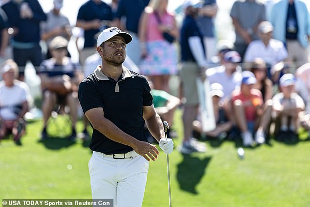 Xander Schauffele (pictured) shares the lead, with Ryder Cup phenom Ludvig Aberg two behind
