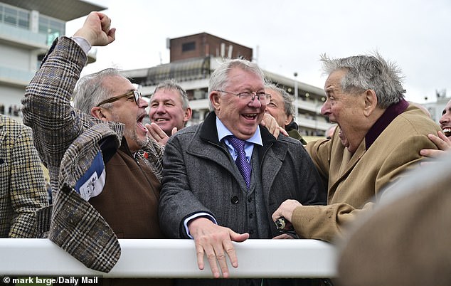 The former Manchester United manager couldn't believe his luck after his horse Protectorate also won the Ryanair Steeple Chase