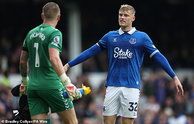 Everton defender Jarrad Branthwaite was called up to the senior team for the first time