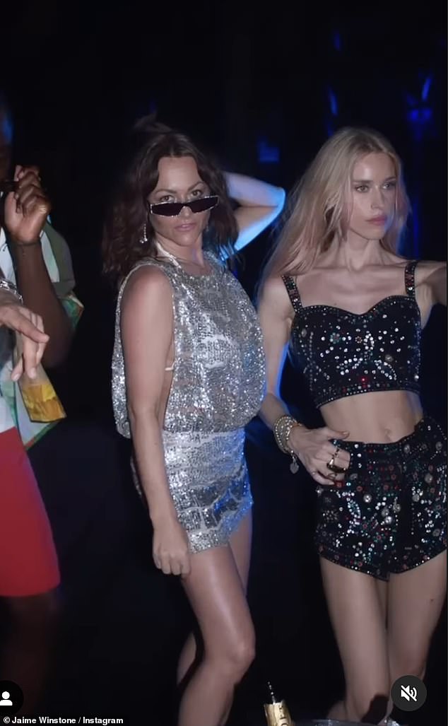 The Babs star appeared to be having the time of her life as she enjoyed endless nights out with her husband and actor James Suckling and a group of friends - including Lady Mary Charteris (pictured together)