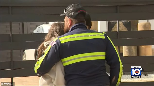 As for the children - confirmed by police to be a 12-year-old girl, 10-year-old girl, 9-year-old girl and 5-year-old boy from two previous relationships - were seen at the scene being reunited and embraced by family members