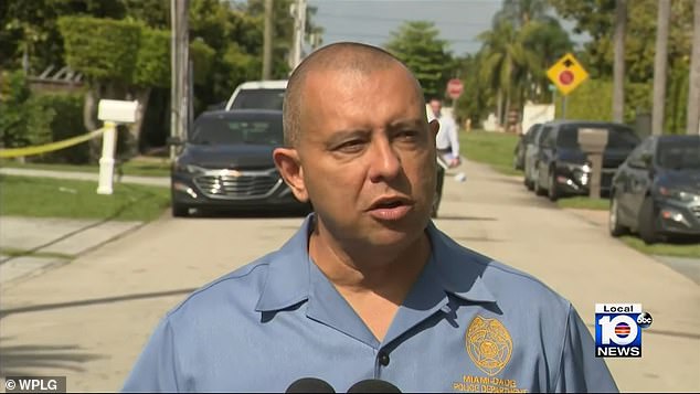 The two were in a room arguing when the man pulled out a gun and shot himself, Miami-Dade police spokesman Alvaro Zabaleta said — before adding that it was the same bullet that killed the man who ultimately stabbed her. also in the head
