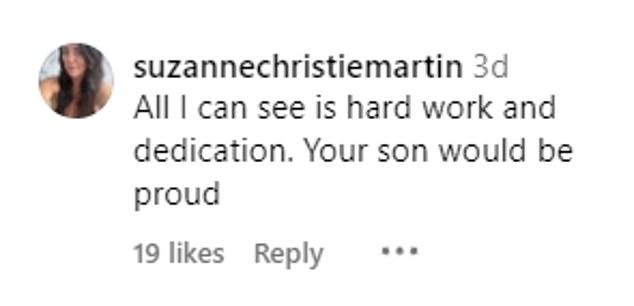 But there were plenty of fans who defended Sophie, with one commenting: 'Your son is clearly very inspired by you. Why do people have to make it weird when it obviously isn't?'