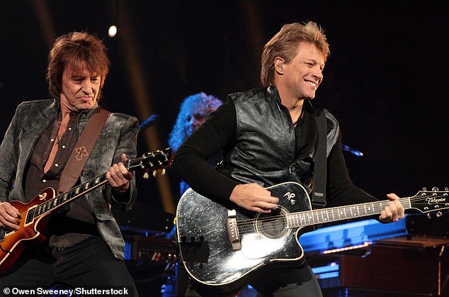 The 62-year-old rocker was joined by the rest of his self-titled band Bon Jovi to watch a screening of Thank You, Goodnight: The Bon Jovi Story. It comes after he revealed that he and ex-guitarist Richie Sambora are no longer on speaking terms; seen in 2013