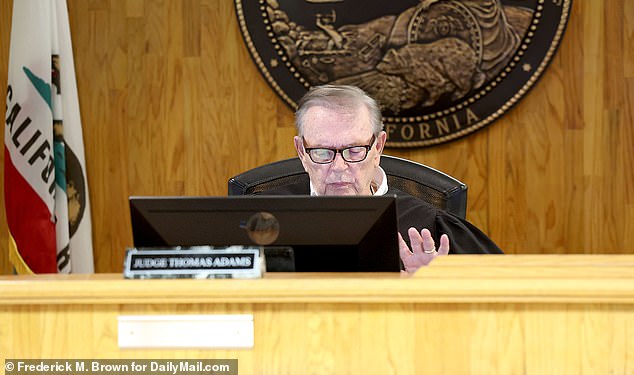 Appearing before Judge Thomas Adams (pictured), Rostomyan entered a not guilty plea. Adams subsequently ordered him back to jail without bail, citing him as a danger to the public