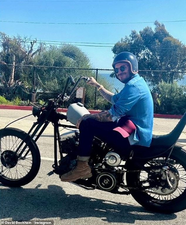 David went for a ride on a vintage Harley Davidson motorcycle as he revealed on Instagram on Tuesday that he misses his LA life