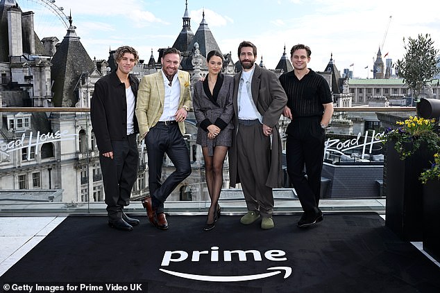 Lukas Gage, Conor McGregor, Daniela Melchoir, Jake Gyllenhaal and Billy Magnussen attend the London photocall for Prime Video's 'Road House' earlier this week