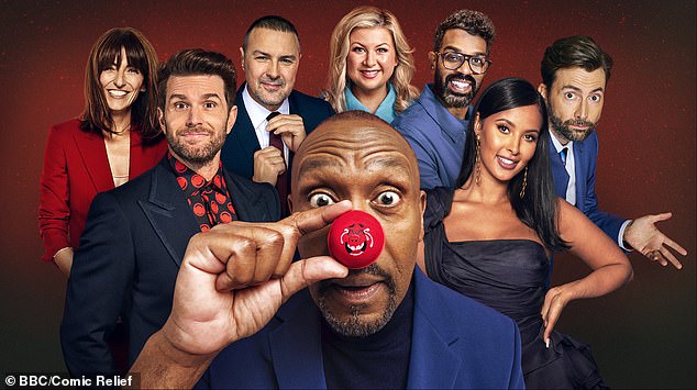 It's Sir Lenny Henry's last year hosting the show, while Joel Dommett, Maya Jama, Davina McCall, Paddy McGuinness, Rosie Ramsey and Romesh Ranganathan also co-present.