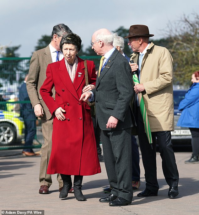 As she arrived at the racecourse, the sun came out for Princess Anne after a somber and wet festival
