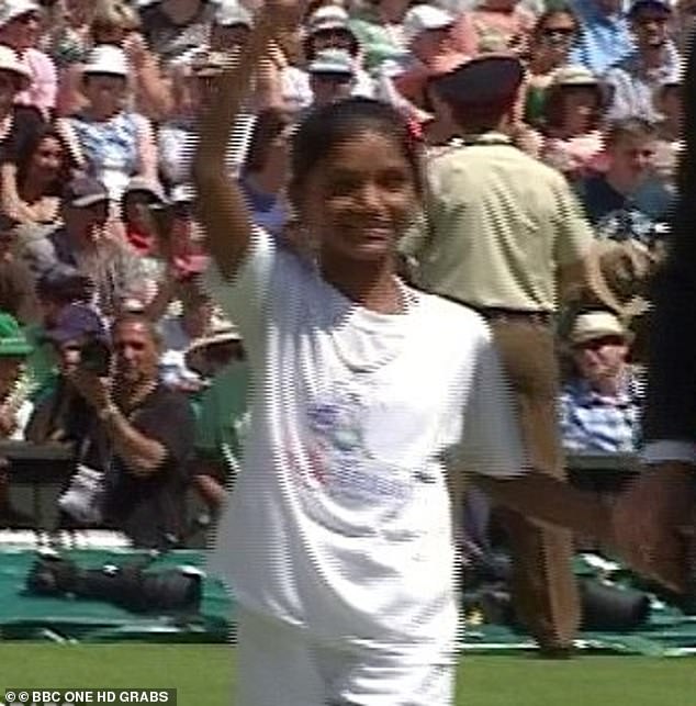 Pinki Sonkar was just five years old when she starred in the 2008 American documentary 'Smile Pinki' (pictured here at Wimbledon in 2013)