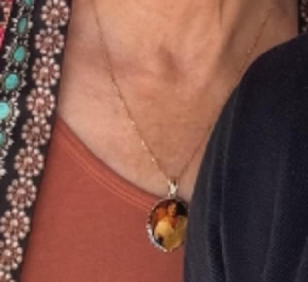 Terri's pendant caught the attention of commenters online after fans noticed she was wearing a photo of her late husband Steve Irwin.