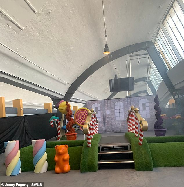 Families were stunned when they arrived and were greeted with a nearly empty factory with some Wonka-themed props and a small bouncy castle.