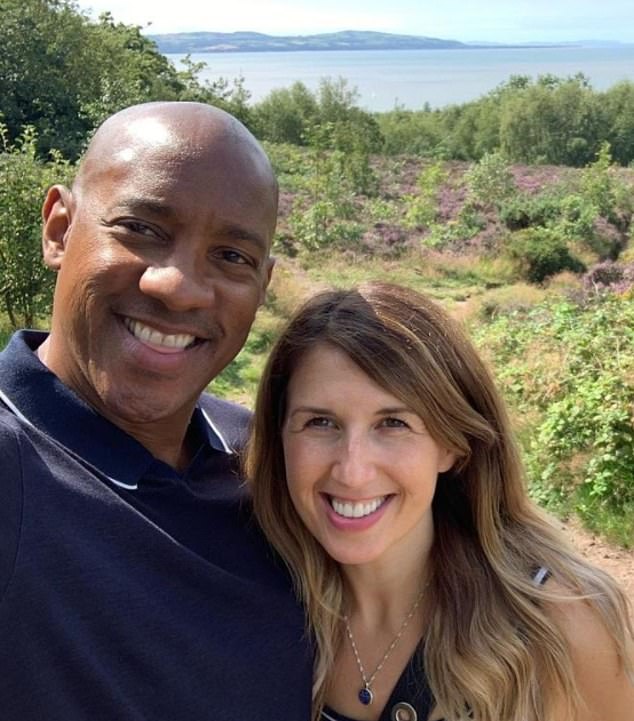 Dion Dublin joined his wife Carol in 2017 and the pair share a three-year-old named Ruby together (pictured in 2020: Dion with Carol)
