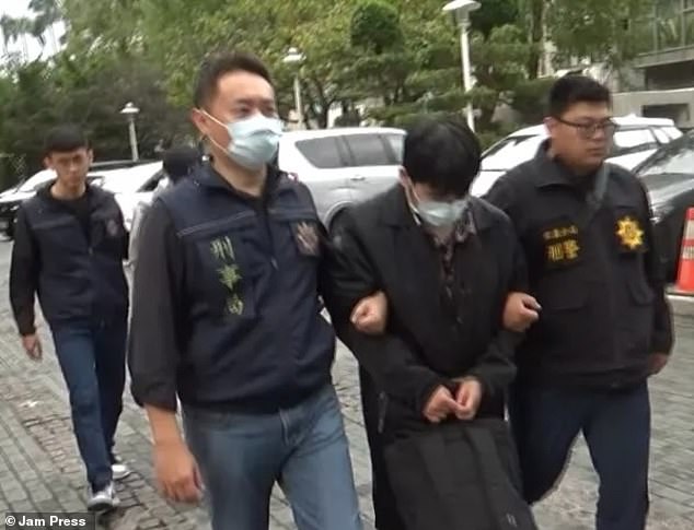 The photo shows Liao after being detained by officials in connection with the case