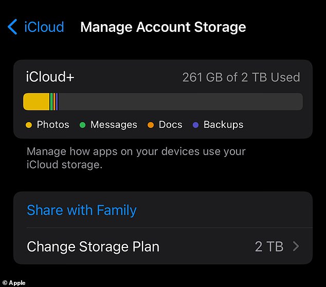 For many people, photographs make up the majority of storage. Purchasing additional storage is an easy way to avoid having to delete photos.