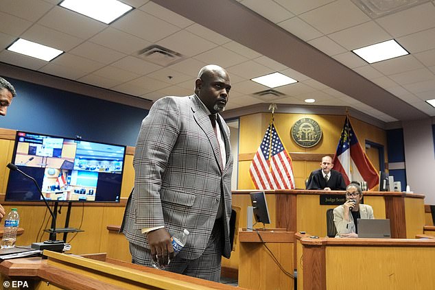 Terrence Bradley (above), Wade's former law partner, confirmed this claim in text messages revealed to the court, although he later claimed on the witness stand that he had 'no personal knowledge' of when their relationship began.