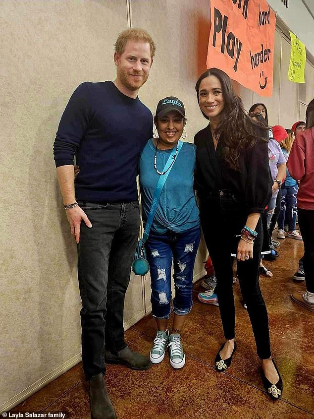 Earlier this week, pictures were released showing Harry and Meghan with the mother of Layla Salazar, who was tragically killed in the Uvalde shooting
