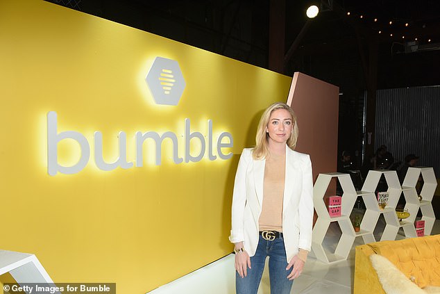 Harry's other pals are thought to include dating app entrepreneur Whitney Wolfe (pictured), a co-founder of Tinder and later founder of female-friendly dating app Bumble