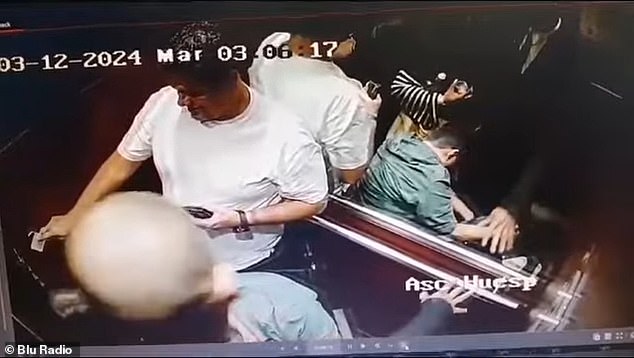 Surveillance video footage showed security helping one of the victims, who was intoxicated, into a wheelchair and the victim's friend pushing him to the elevator as the woman followed them to the elevator in the early hours of Tuesday morning