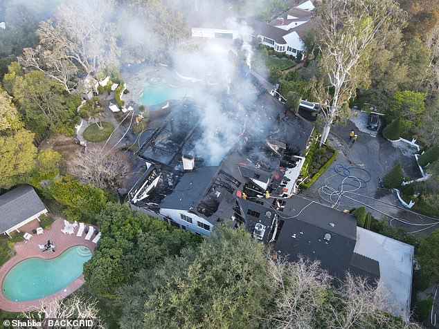 Firefighters rushed to the $7 million Studio City mansion after a 911 call was made about 3:57 a.m. PST, according to TMZ. A total of 94 firefighters turned up to fight the blaze, arriving in 13 different engines